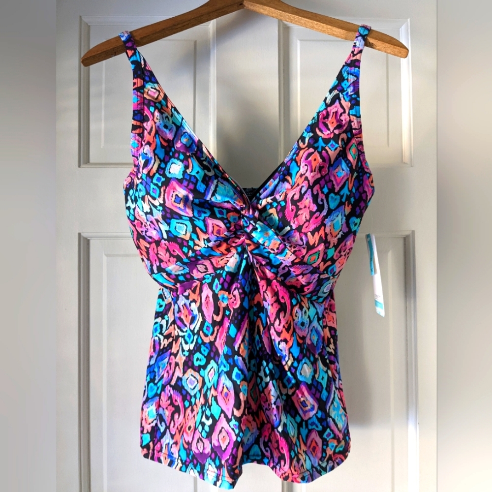 Sunsets Tankini 34C/32D Serene Dream Underwire Bra Sized Swim Top NWT